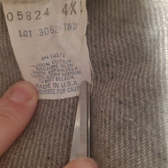 Vintage FiveBrother 4X Heavy Flannel Shirt Beige/Gray BUTTON USA UNION MADE - Picture 6 of 11